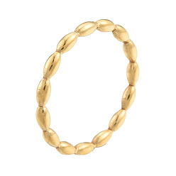 Настоящее золото 18K Ионное покрытие (ip) 201 рисовое кольцо из нержавеющей стали для мужчин и женщин, реальный 18 k позолоченный, размер США 8 (18.1 мм)