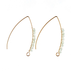 Medium Aquamarine Dangle Earrings, with Faceted Rondelle Glass Beads, 304 Stainless Steel Earring Hooks and Copper Wire, Medium Aquamarine, 41.6x27.6x2.9mm, Hole: 2.5mm, Pin: 0.7mm