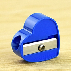 Синий Пластиковые точилки карандашей, для офиса, школы и повседневных товаров, сердце, синие, 2.85x2.65x1.12 см