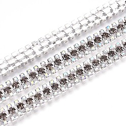 Коричневый Железо горный хрусталь чашка цепи, с катушкой, серебряные, кофе, 8.5x3 мм, около 14.99 футов (4.57 м) / рулон