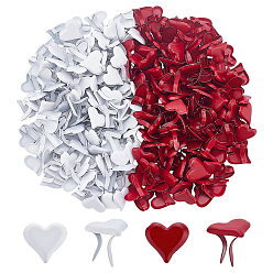 (52) Непрозрачная лаванда 400шт. 2 цвета сердечки железные гвоздики, скрапбукинга, Фотоальбом, украшение свадебных принадлежностей, детские куклы, бумажные карточки diy, разноцветные, 11x11.5x10.5 мм, 200 шт / цвет