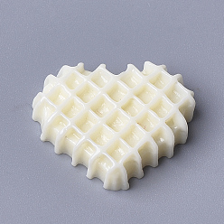 Бежевый Кабошоны из смолы, печенье с сердцем, бежевые, 18.5~19x22x5 мм