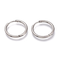Нержавеющая Сталь Цвет Устойчивые к потускнению 201 серьги-кольца Huggie Hoop из нержавеющей стали, с 304 штифта из нержавеющей стали, гипоаллергенные серьги, кольцо, цвет нержавеющей стали, 20x2 мм, 12 датчик, штифты : 1 мм