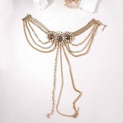 Античное Золото Многослойные ожерелья-чокеры с кисточками из цинкового сплава подсолнечника для женщин, античное золото , 12.99 дюйм (33 см)