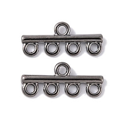 Gunmetal Brass Chandelier Component Links, Cadmium Free & Nickel Free & Lead Free, Column, Gunmetal, 8x21.5x1.5mm, Hole: 1.8mm