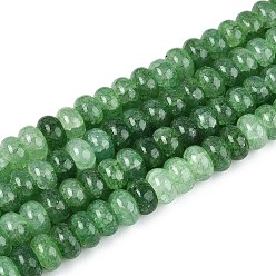 Морско-зеленый Стеклянные бусины, имитация оливин, рондель, окрашенные, цвета морской волны, 8~8.5x4.5~5 мм, отверстие : 1~1.2 мм, около 155~159 шт / нитка, 30.12~31.30 дюйм (76.5~79.5 см)