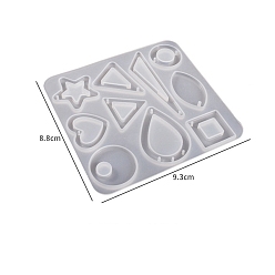 Triangle Pendant DIY Silicone Molds, Resin Casting Molds, for UV Resin & Epoxy Resin Craft Making, Triangle/Heart/Star, 93x88x3mm