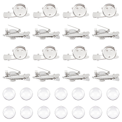 Платина Набор для изготовления заколок для волос из железной броши-купола своими руками, платина, 34.5x18x9.3 мм