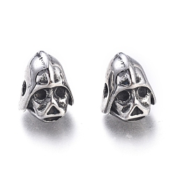 Antik Silber Farbe 304 Edelstahlkugeln, Gladiator, Antik Silber Farbe, 12x9.5x11 mm, Bohrung: 2 mm