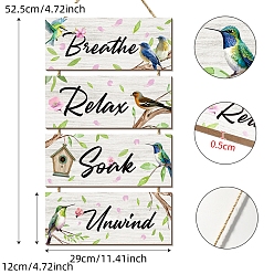 Rectangle Деревянный кулон с надписью, для украшения дома, прямоугольные, Кулон : 525x290x5 мм