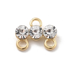 Золотой Латунная микропаве прозрачная кубическая циркония люстра компоненты ссылка, без кадмия, без никеля и без свинца, 3 Разъемы петли, золотые, 10.5x12.5x3.5 мм, отверстие : 2 мм