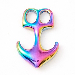 Rainbow Color Ионное покрытие (ip) 304 подвески из нержавеющей стали, якорь, Радуга цветов, 32.5x21x4.5 мм, отверстие : 7x5 мм