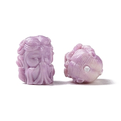 Medium Purple Opaque Epoxy Resin Beads, Saint, Medium Purple, 16x13x14mm, Hole: 1.6mm
