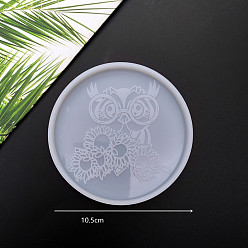 Сова Силиконовая форма для подставок своими руками, формы для литья смолы, для уф-смолы, изготовление изделий из эпоксидной смолы, белые, сова, 105 мм