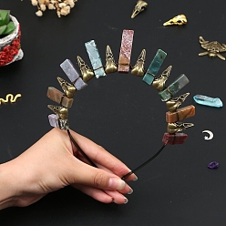 (RRHB277) Кристалл на подкладке из медово-бежевого цвета Резинки для волос из натурального индийского агата, аксессуары для волос для женщин и девочек, 185x155x15 мм