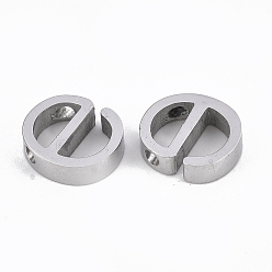 Letter E 304 Stainless Steel Pendants, Stainless Steel Color, Letter, Letter.E, 12x11x3mm, Hole: 1.8mm