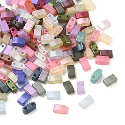 (52) Непрозрачная лаванда Стеклянные подвески-слайды, прямоугольные, разноцветные, 5x2.5x2 мм, отверстие : 0.8 мм, около 200 шт / упаковка