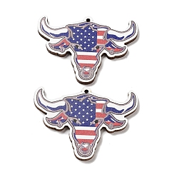 (461) Высокий Металлик Виноград Большие кулоны из дерева, крупный рогатый скот, 37x50x2.5 мм, отверстие : 1.6 мм