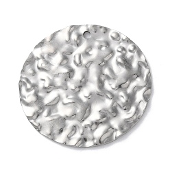 Нержавеющая Сталь Цвет 304 подвески из нержавеющей стали, , плоский круглый шарм, цвет нержавеющей стали, 35x37x1.5 мм, отверстие : 1.8 мм