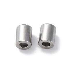 Нержавеющая Сталь Цвет 201 из нержавеющей стали бусы, с резиной внутри, ползунки, колонка, анти-тускнение, цвет нержавеющей стали, 5x4 мм, отверстие : 0.8 мм