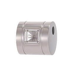 Нержавеющая Сталь Цвет 304 Оправы для бусин из нержавеющей стали со стразами, колонка, цвет нержавеющей стали, 13x13 мм, отверстие: 3 мм