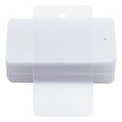 Прозрачный 100 Листы ПВХ-пластика, ценники, прямоугольные, прозрачные, 65x35x0.2 мм, отверстие : 4 мм