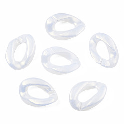 Кремово-белый Окрашен акриловые соединительные кольца, прорезиненный стиль, разъемы для быстрой связи, для изготовления бордюрных цепей, твист, кремово-белые, 18x13.5x4 мм, внутренний диаметр: 10x5 мм, Около 1420 шт / 500 г