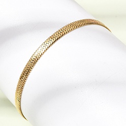 Золотой 304 браслеты из змеиной цепи из нержавеющей стали для женщин, золотые, 7.28 дюйм (18.5 см)
