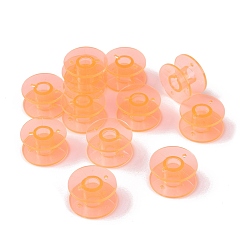 Orange Transparent Plastic Bobbins, Sewing Thread Holders, for Sewing Tools, Orange, 20x10mm, Hole: 6mm