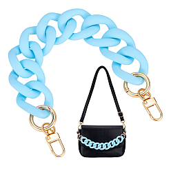 Небесно-голубой 1Непрозрачные акриловые цепочки-удлинители для сумок из витой проволоки, с металлическими застежками, золотой свет, голубой, 293 мм