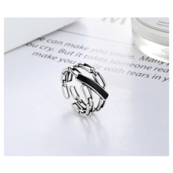 Платина 925 регулируемые манжеты из стерлингового серебра, платина, 11 мм, внутренний диаметр: регулируемый