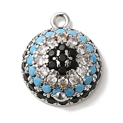 Платина Стойка металлическая латунная микропрофилированная кубическая циркония подвески, без кадмия и без свинца, долговечный, плоско-круглые, платина, 14x12x5 мм, отверстие : 1.2 мм