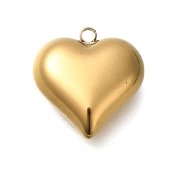 Настоящее золото 18K Ионное покрытие (ip) 304 подвески из нержавеющей стали, шарма сердца, реальный 18 k позолоченный, 24.5x23x9.5 мм, отверстие : 2.5 мм