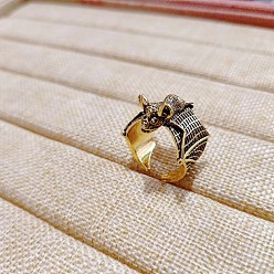 Античное Золото Регулируемые манжеты из сплава с темами летучих мышей, античное золото , внутренний диаметр: регулируемый