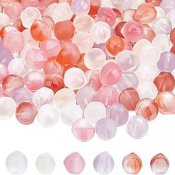 Mixed Color 120Pcs 6 Colors Glass Beads, Nuggets, Half Drilled, for DIY Hair Accessories, Mixed Color, 13x12x11.5mm, Hole: 1.2mm, 20pcs/color
