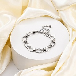 Нержавеющая Сталь Цвет 304 из нержавеющей стали Кабельные зажимы браслеты, украшения для женщин, цвет нержавеющей стали, 6-1/4 дюйм (16 см)