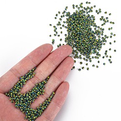 Medium Spring Green 12/0 Glass Seed Beads, Opaque Colours Seep, Medium Spring Green, 2mm, hole: 0.8mm