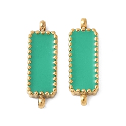 Средний Морско-зеленый 304 эмалированные подвески из нержавеющей стали, золотые, прямоугольник ссылки, средний морской зеленый, 15x5x2 мм, отверстие : 1 мм