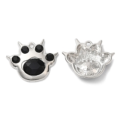 Платина Стойки обшивки кулон сплава, с акриловой, без свинца и без кадмия, отпечаток лапы, платина, 21x25.5x5 мм, отверстие : 1.5 мм