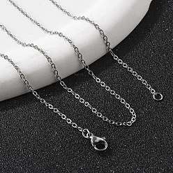 Нержавеющая Сталь Цвет Колье из нержавеющей стали для женщин с классической равниной 304, с застежкой омар коготь, цвет нержавеющей стали, 17.7 дюйм (45 см), 20 шт / коробка