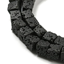 Lava Rock Natural Lava Rock Beads Strands, Cube, 4~5x4~5x4~5mm, Hole: 0.8mm, about 85pcs/strand, 15.35 inch(39cm)