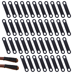 Black Silicone Non-Slip Clothes Hanger Grips, Clothing Hanger Strip, Oval, Black, 103x22x1.5mm, Hole: 11x14mm