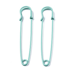 Средний Аквамарин Окрашенного распылением булавки железа, для броши делает, килт иглы, средний аквамарин, 75x17x6 мм, отверстие : 4.5 мм, штифты : 1.5 мм