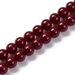 Красный Краски для выпечки стеклянные бусины, круглые, красные, 5 мм, отверстие : 0.6 мм, около 80 шт / нитка, 15.87'' (40.3 см)