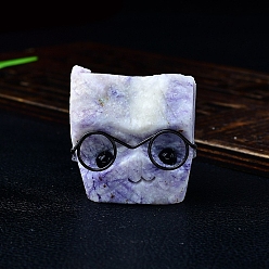 Бирюза Натуральная бирюзовая скульптура ежа витрина украшения, в очках, для домашнего офисного стола, 32x23x45 мм