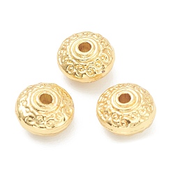 Настоящее золото 18K Сплавочные бусины, без кадмия и без свинца, диск, реальный 18 k позолоченный, 7x4.5 мм, отверстие : 1.4 мм