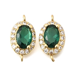 Зеленый Латунные подвески-шармы с овальными фианитами, инкрустированные кубическим цирконием., без кадмия и без свинца, стойки покрытие, долговечный, реальный 18 k позолоченный, зелёные, 12x6.5x3 мм, отверстие : 0.9 мм