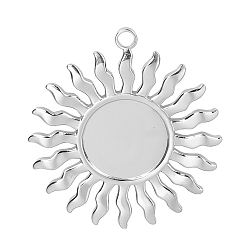 Нержавеющая Сталь Цвет Антикоррозийные 304 подвески из нержавеющей стали, очарование солнца, цвет нержавеющей стали, 38x35 мм