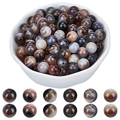 Natural Agate Dyed & Heated Natural Agate Round Beads Strands, 8mm, Hole: 1mm, about 49pcs/strand, 14.96 inch, 2strands/box