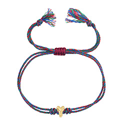 Letter Y 304 Регулируемые браслеты из нержавеющей стали с бусинами в виде букв алфавита, Разноцветные двухслойные браслеты из хлопкового шнура для женщин и мужчин, Письмо Y, 11.02 дюйм (28 см)